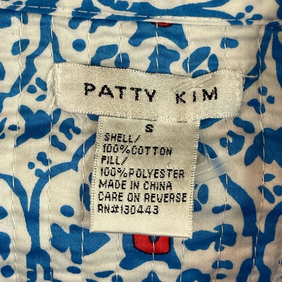 Patty Kim Womens Quilted Jacket Size Small Reversible Print Tropical - Picture 4 of 11